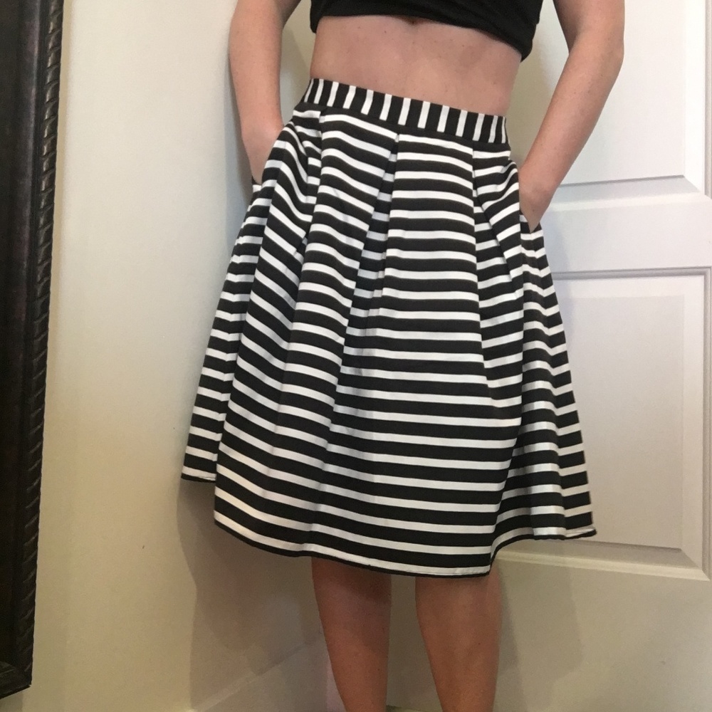 Striped A-Line Skirt